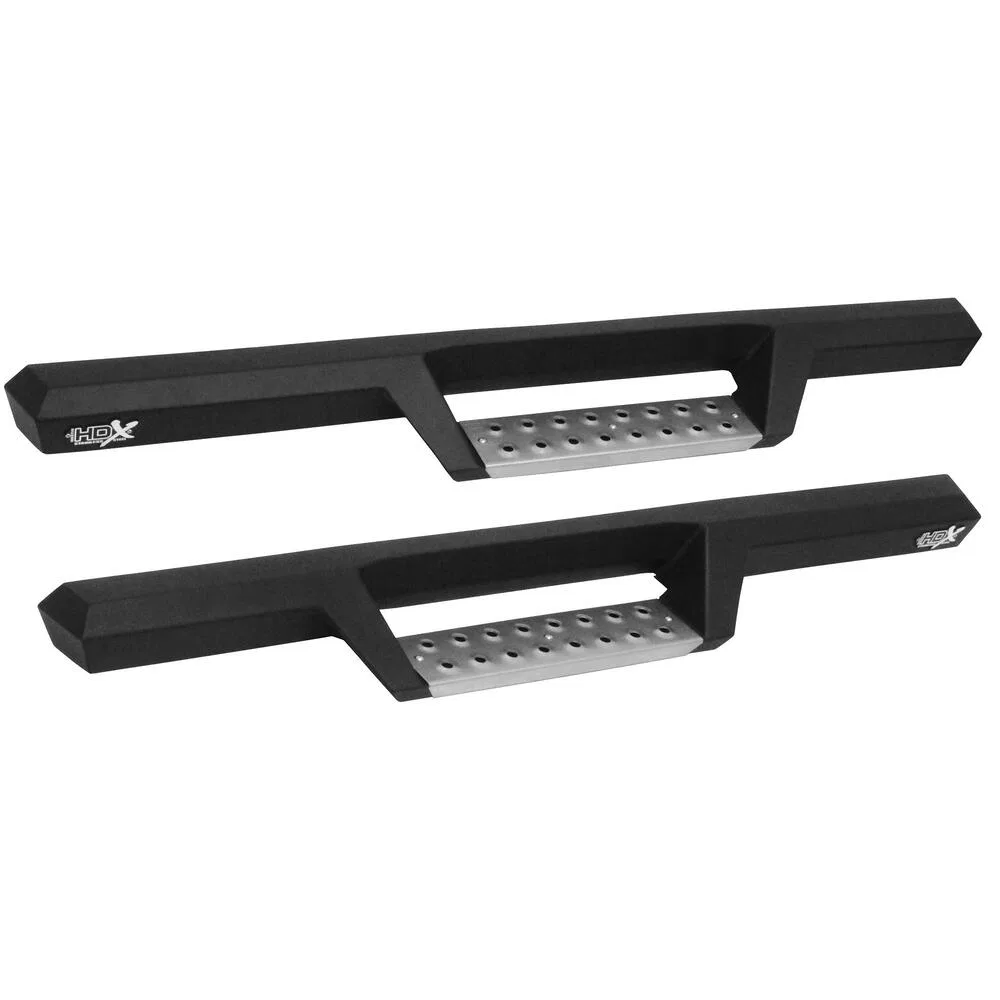 56-133152 – WESTIN Nerf Bar, With Drop Down Steps 3 Inch Square Straight Powder Coated Black Stainless Steel With Wel...